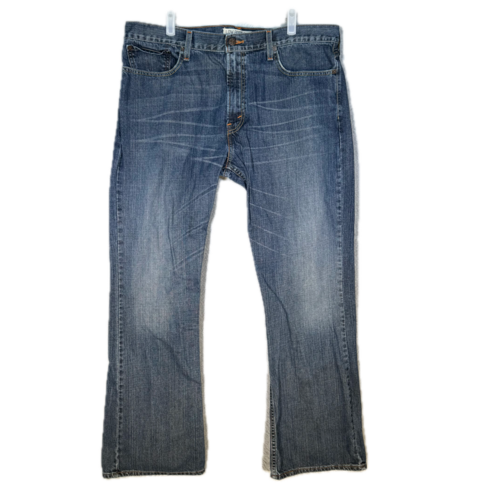 Levi’s 527 Jeans Men’s 38x32 Blue Whiskered Bootcut Stretch Denim Zip Fly